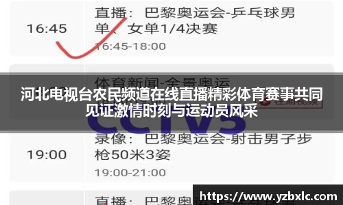 河北电视台农民频道在线直播精彩体育赛事共同见证激情时刻与运动员风采
